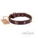 FDT Artisan exklusives Labrador Lederhalsband mit runden Mix-Nieten