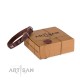 Ledernes Hundehalsband von FDT Artisan mit Sterne und Platten