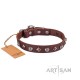  Halbsphären und quadratische Nieten Lederhalsband von FDT Artisan