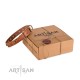 Rundnieten exklusives Lederhalsband von FDT Artisan