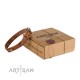  Platten und Rundnieten Designer Lederhalsband von FDT Artisan 25 mm