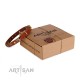 Fantastisches Lederhalsband von FDT Artisan mit Messing Schmuck 