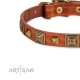 Fantastisches Lederhalsband von FDT Artisan mit Messing Schmuck 