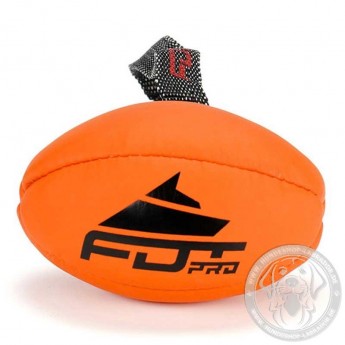 Orange Rugby Ball mit Handschlaufe für Labrador