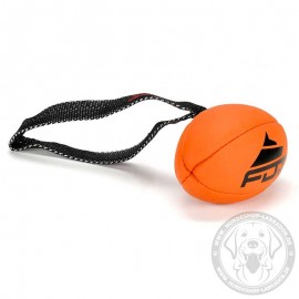 Orange Rugby Ball mit Handschlaufe für Labrador