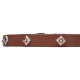 Leather Dog Collar with a Rows of Silver-like Pyramids