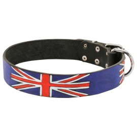 Leather Dog Collar - United Kingdom Pride