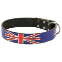 Labrador Collar Leather with Union Jack Painted Flag