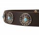 Leather Dog Collar with Silver Circles