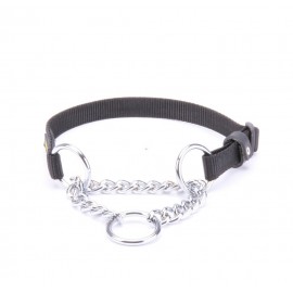 Kombiniertes Halsband aus Nylon mit Stahl-Kette für Labrador