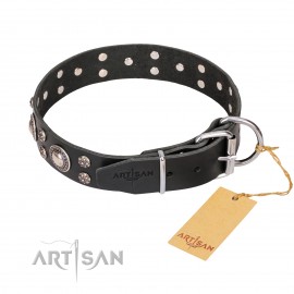 Studded Leather Dog Collar "Vintage Necklace"