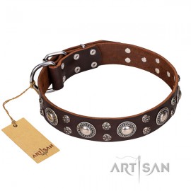 Studded Leather Dog Collar "Vintage Necklace"