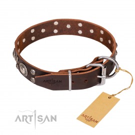 Studded Leather Dog Collar "Vintage Necklace"