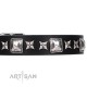 Lederhalsband mit Schmuck  "Space Walk" FDT Artisan