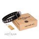 Exclusive FDT Artisan Leather Dog Collar "Strict Elegance"