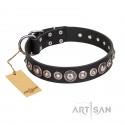 Exclusive FDT Artisan Leather Dog Collar "Strict Elegance"