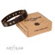 Dark-Brown Leather Dog Collar "One-of-a-Kind" FDT Artisan