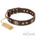 Dark-Brown Leather Dog Collar "One-of-a-Kind" FDT Artisan