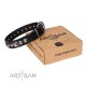 Exkluisves "Eternal Beauty and Style" schwarzes Lederhalsband FDT Artisan