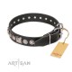 Exkluisves "Eternal Beauty and Style" schwarzes Lederhalsband FDT Artisan