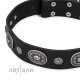 Attraktives FDT Artisan Lederhalsband "Black Tie" für Labrador