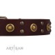 Brown Leather Dog Collar  FDT Artisan "Caprice of Fashion" for Labrador