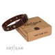 Brown Leather Dog Collar  FDT Artisan "Caprice of Fashion" for Labrador