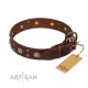 Brown Leather Dog Collar  FDT Artisan "Caprice of Fashion" for Labrador