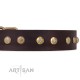 "Bronze Sheen" brown Designer Leather Dog Collar FDT Artisan