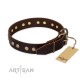 "Bronze Sheen" brown Designer Leather Dog Collar FDT Artisan